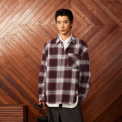 【精选】MLMR男装冬冬新款圆领复古条纹撞色刺绣潮毛衣针织衫男女 - 图3