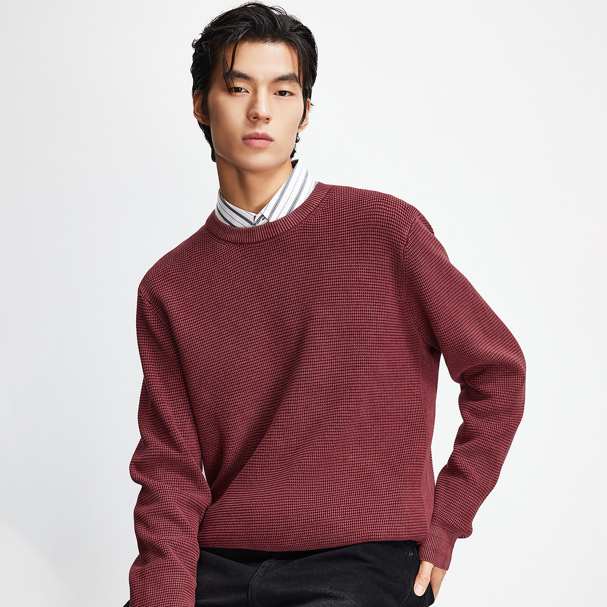 杰克琼斯男装毛衣冬季2025年新款简约印花纯色时尚圆领长袖针织衫,淘宝优惠券,粉丝福利购,淘宝优惠卷