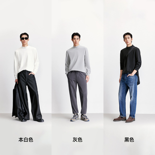 杰克琼斯半高领绒感刺绣长袖