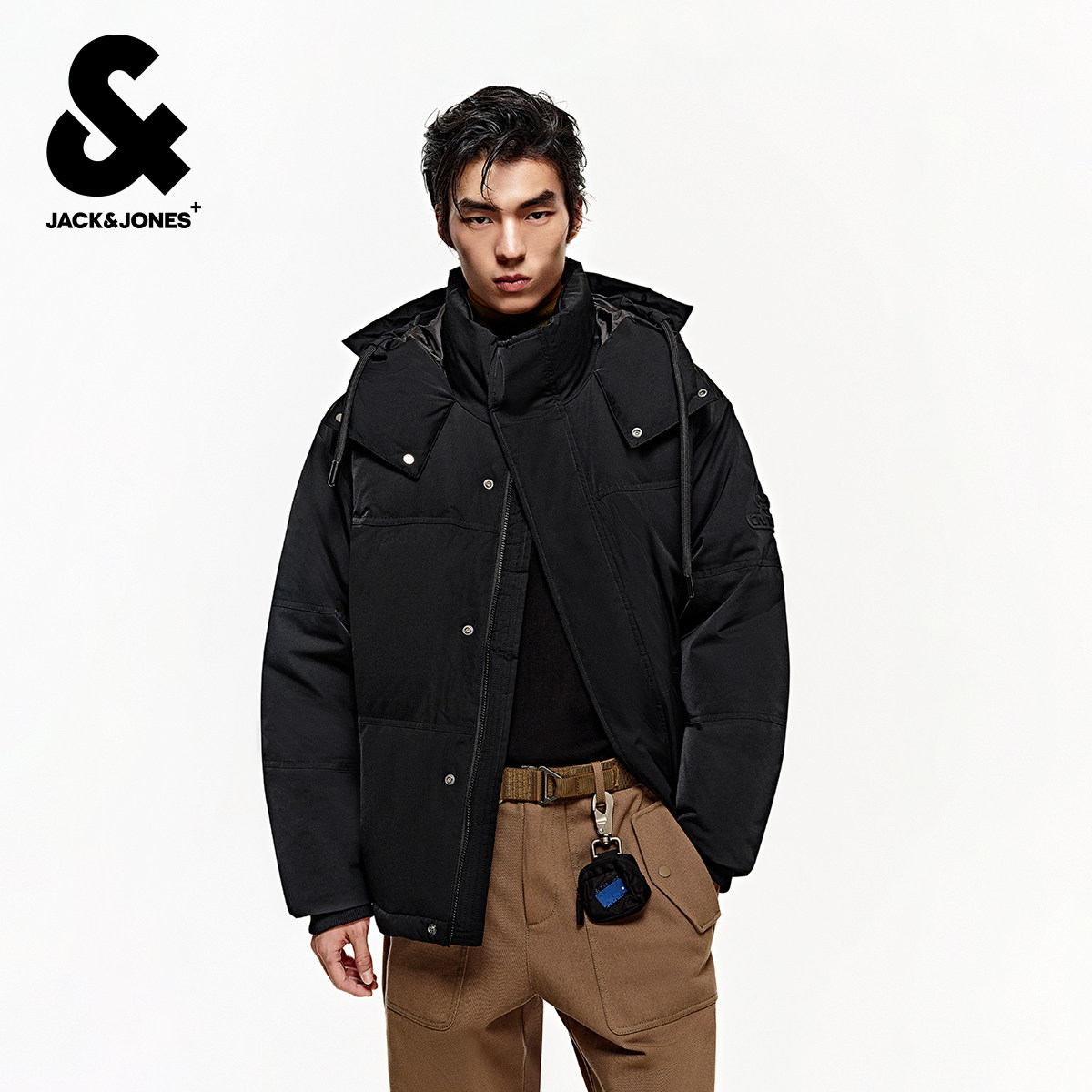 杰克琼斯男装秋冬2024新款男士羽绒服情侣宽松面包服保暖外套厚