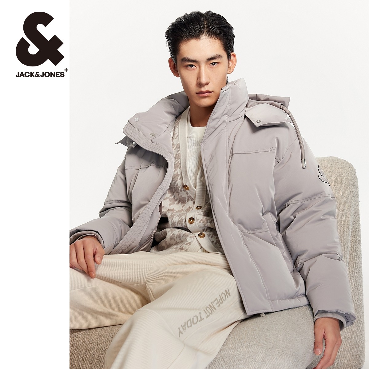 杰克琼斯男装款男士羽绒服情侣宽松面包服保暖外套厚潮2024年秋冬