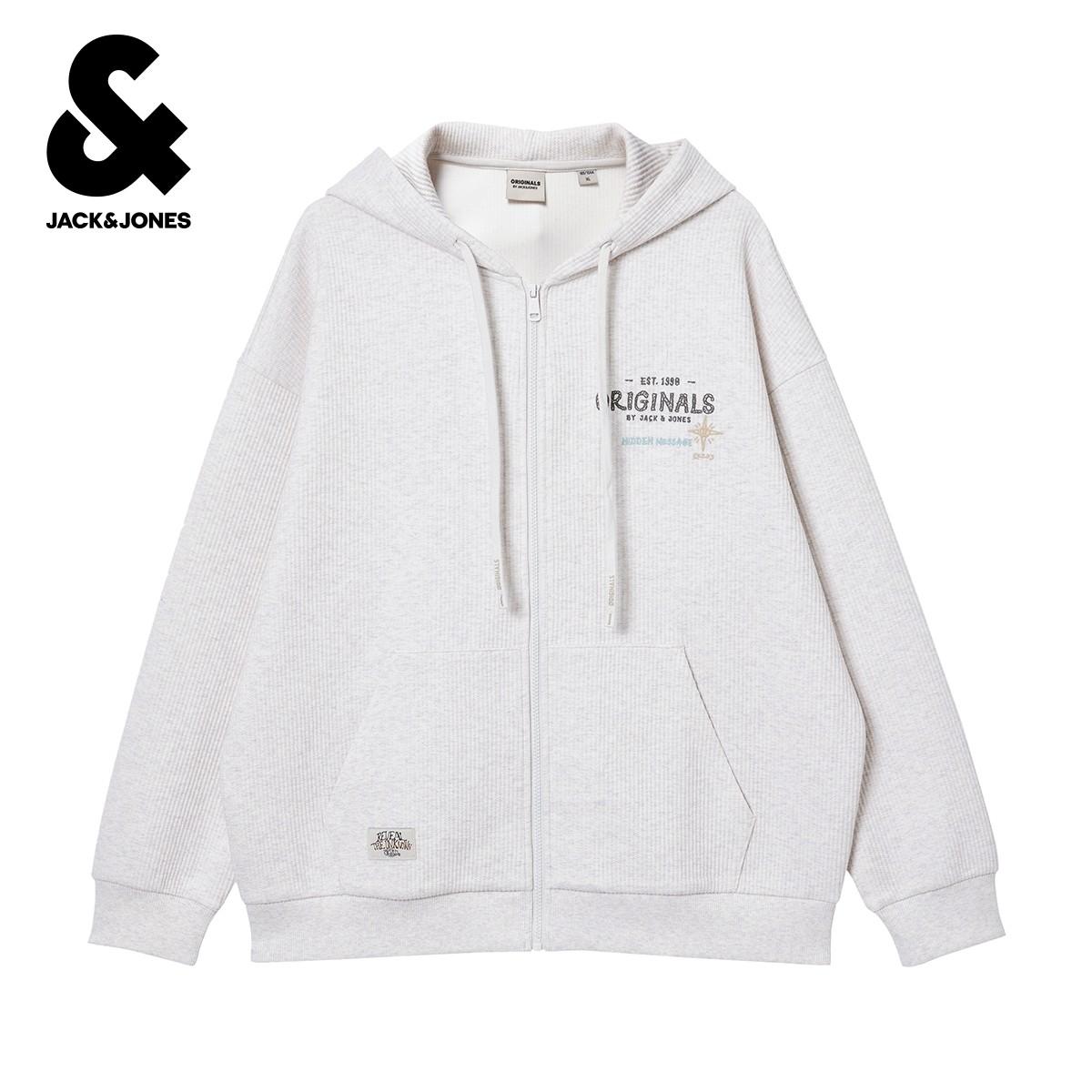 杰克琼斯男装男生2025年秋冬新款开衫卫衣舒适宽松长袖潮休闲上衣,淘宝优惠券,粉丝福利购,淘宝优惠卷