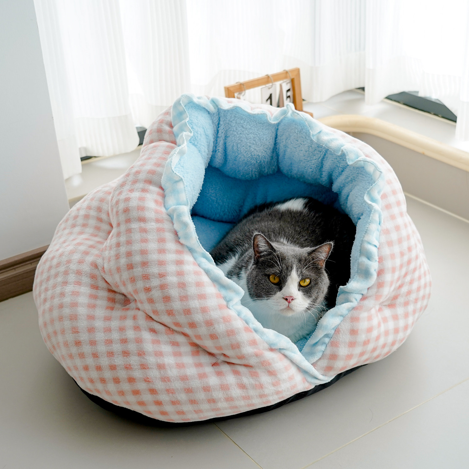 360°全包裹猫窝冬季保暖宠物半封闭狗窝加厚狗窝小型犬深度睡眠,淘宝优惠券,粉丝福利购,淘宝优惠卷