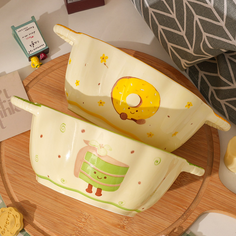 【茶语甜心】大汤碗奶油风大容量汤碗螺蛳粉碗陶瓷家用餐具组合,淘宝优惠券,粉丝福利购,淘宝优惠卷