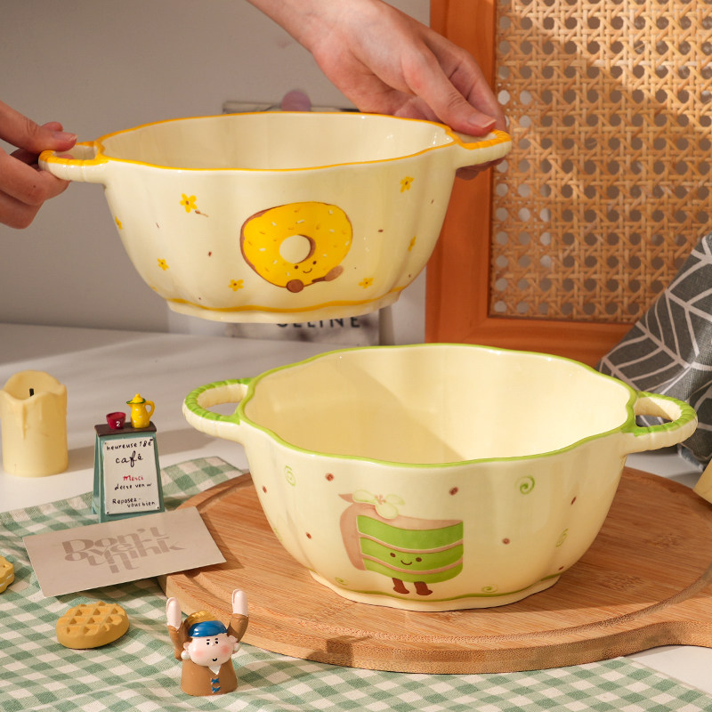 【茶语甜心】大汤碗奶油风大容量汤碗螺蛳粉碗陶瓷家用餐具组合,淘宝优惠券,粉丝福利购,淘宝优惠卷