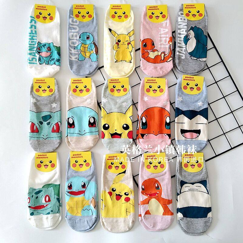 进口韩国东大门动漫小精灵卡通短袜女皮卡丘妙蛙种子小火龙杰尼龟,淘宝优惠券,粉丝福利购,淘宝优惠卷
