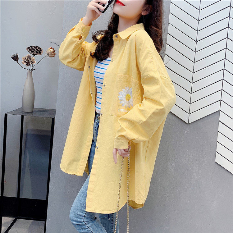 中长款防晒2020年春夏新款印花衬衫 卡萱儿衬衫