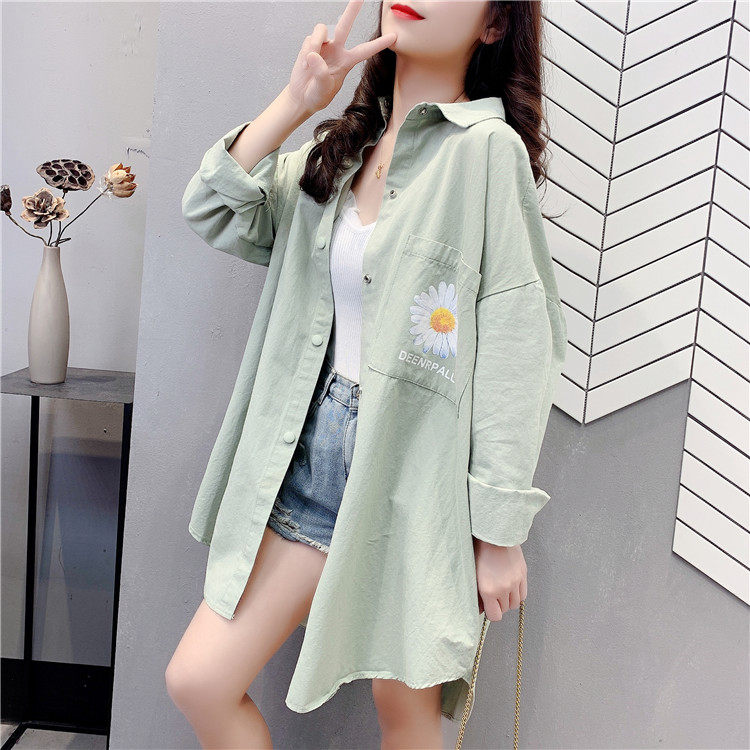 中长款防晒2020年春夏新款印花衬衫 卡萱儿衬衫