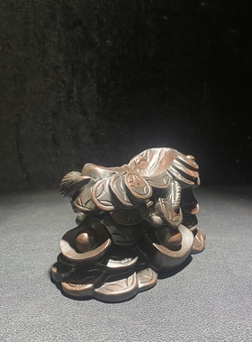 戈壁石玛瑙奇石树脂仿实木纹底座客厅玄关文房创意免挖槽摆件