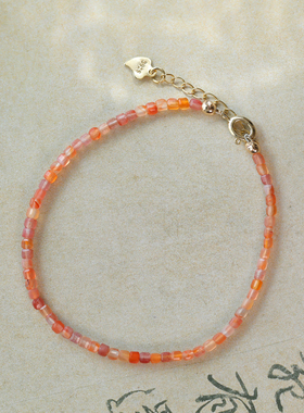 天然太阳石手链女3mm方糖日光石