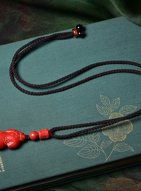 天然帝王砂旗袍吊坠朱砂旗开得胜