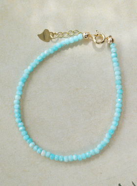 3mm极细天然天河石切面手链