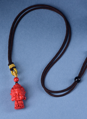 红朱砂文殊菩萨本命佛吊坠生肖龙