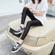 Summer ice silk pants glossy pants elastic ຂະຫນາດໃຫຍ່ໄຂມັນ mm nylon