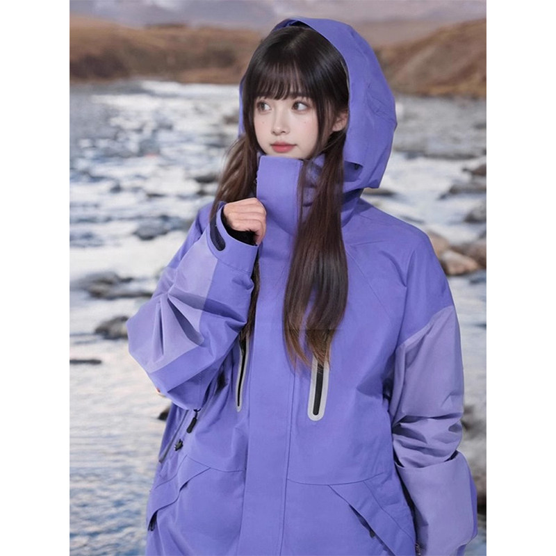 卡盛紫色冲锋衣款外套女2026新户外三合一防风防水旅游登山滑雪服,淘宝优惠券,粉丝福利购,淘宝优惠卷