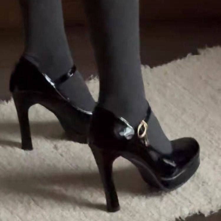 法式复古玛丽珍高跟鞋女2025新款配裙子一字扣带气质细跟浅口单鞋,淘宝优惠券,粉丝福利购,淘宝优惠卷