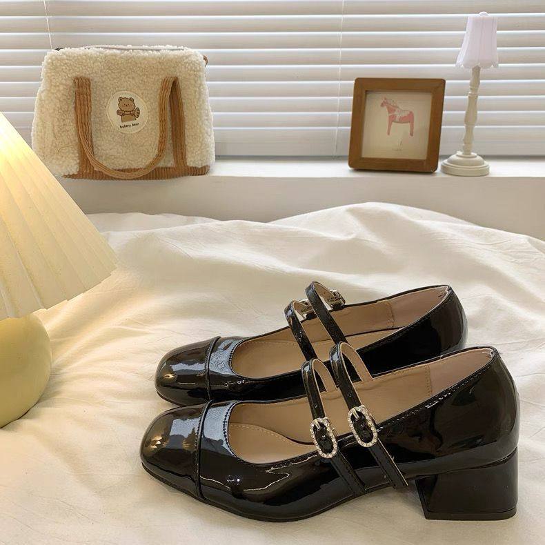 法式高跟鞋女2025春季新款气质浅口单鞋配裙子温柔风粗跟玛丽珍鞋,淘宝优惠券,粉丝福利购,淘宝优惠卷