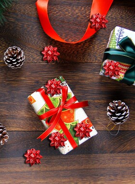 100Pcs 2.5cm Mini Confetti Gift Wrap Bows Christmas Gift Bow
