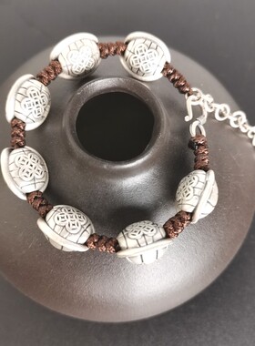 富甲一方手链复古女生原创设计足银手工编织手串