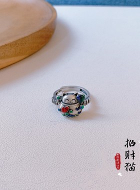 梦觉戒指925纯银珐琅民族小众女