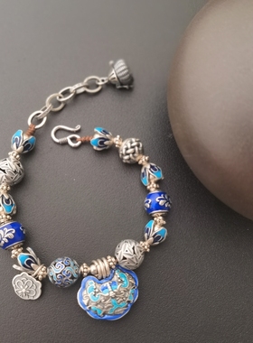 原创设计通体s925纯银时尚手链