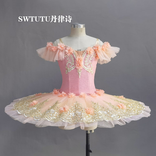 丹律诗订做粉色儿童仙女娃娃芭蕾舞tutu盘裙考级比赛演出服蓬蓬裙 - 图1