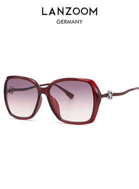 德国蓝族LANZOOM太阳镜女款高级感大脸显瘦防紫外线防晒遮阳墨镜