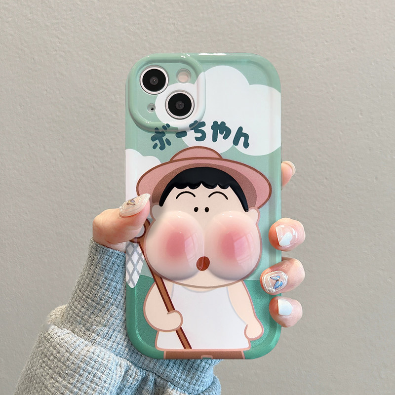 可爱超萌卡通适用苹果14手机壳iPhone13ProMax解压新款捏捏乐12防摔套15pro硅胶11女14pro搞怪xsmax全包软壳