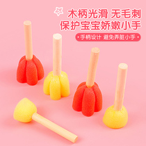 Sponge Seal Sponge Stick Painting Tool Tuo Print Rod Kindergarten Children Draw Fine Art Materials Mushroom Head Painting Brush