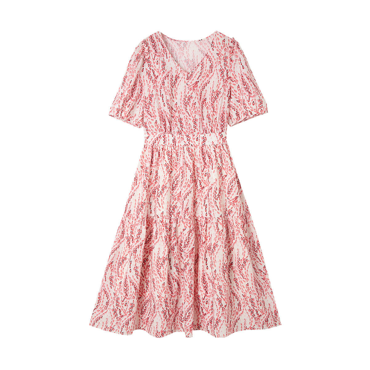 德玛纳2023新款木耳边红色连衣裙 dmestyle连衣裙