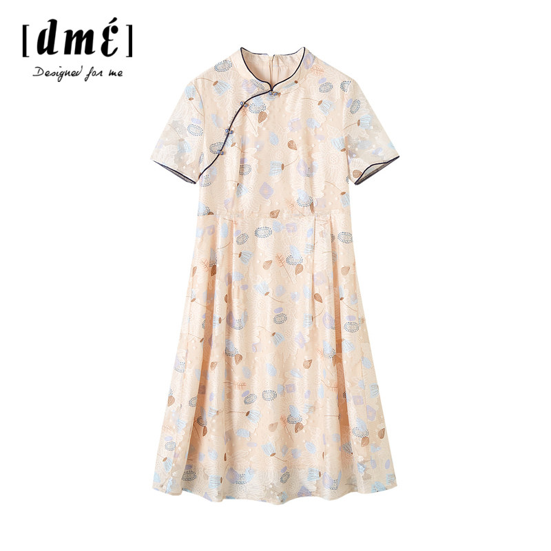 德玛纳2023夏季新款印花气质连衣裙 dmestyle连衣裙