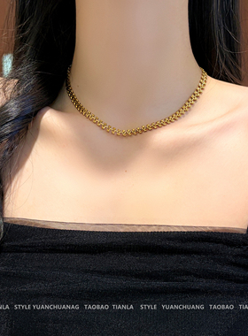 钛钢不掉色短款项链女时髦高级感