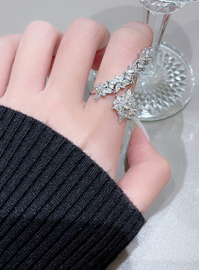 网红辣妹款镶钻戒指女时尚个性