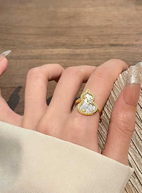 小众设计感贝母葫芦戒指女