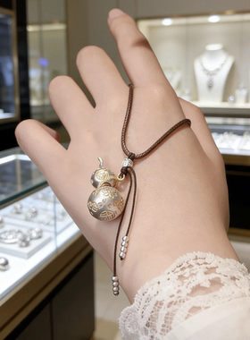 重工元财瑞兽描金葫芦项链女