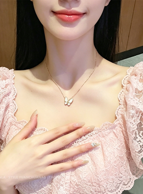 网红爆款蝴蝶项链女轻奢小众
