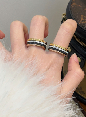 镀18K钛钢食指戒指女冷淡风简约