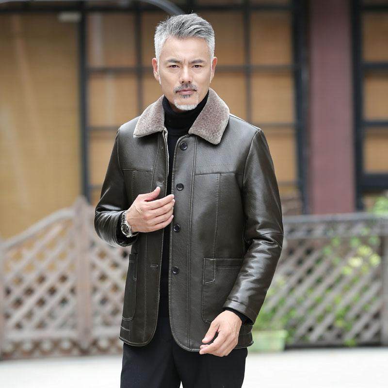 爸爸冬装外套加绒加厚中老年皮衣男皮毛一体70岁爷爷老年人皮夹克,淘宝优惠券,粉丝福利购,淘宝优惠卷