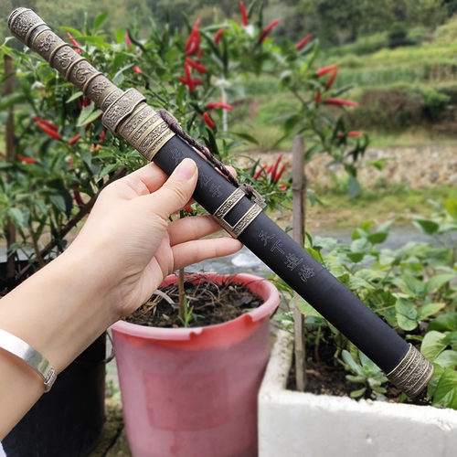 龙泉市不锈钢刀剑运动户外防身短剑全金属镇宅宝剑避尘小剑未开刃 - 图2
