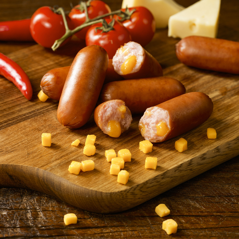 尊乐爆汁纯肉肠迷你肠芝士原味蜜汁烤肠350g*3盒烤肠