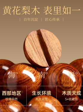 官方正品天然海南黄花梨手串真品木质盘玩男女款文玩高端小众饰品