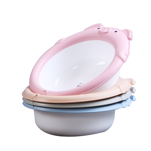 加厚初生婴儿洗脸盆新生儿童用品洗屁股卡通可爱PP用宝宝小盆子 - 图3