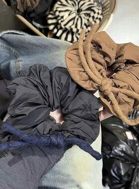 韩国爆款高级小众系带蝴蝶结大肠发圈头绳百搭网红少女丸子头发绳