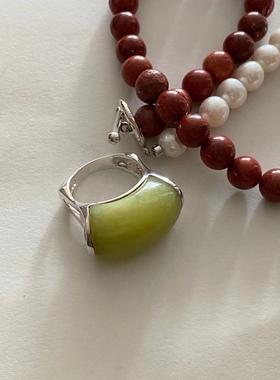 葡萄石纯银新中式黄果绿