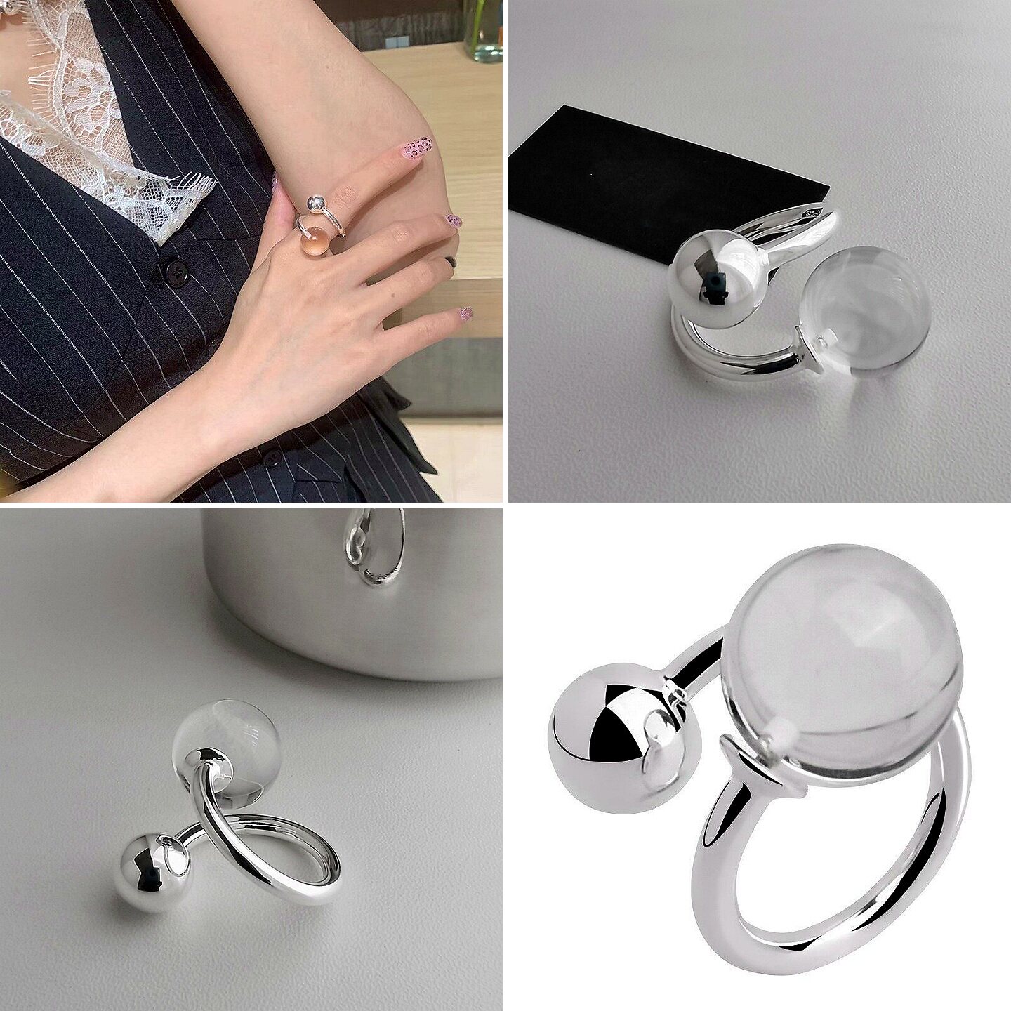 Women's simple niche design open ring