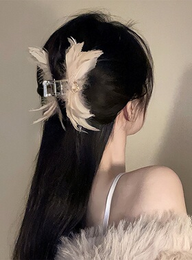 女羽毛韩式风抓夹女款项链