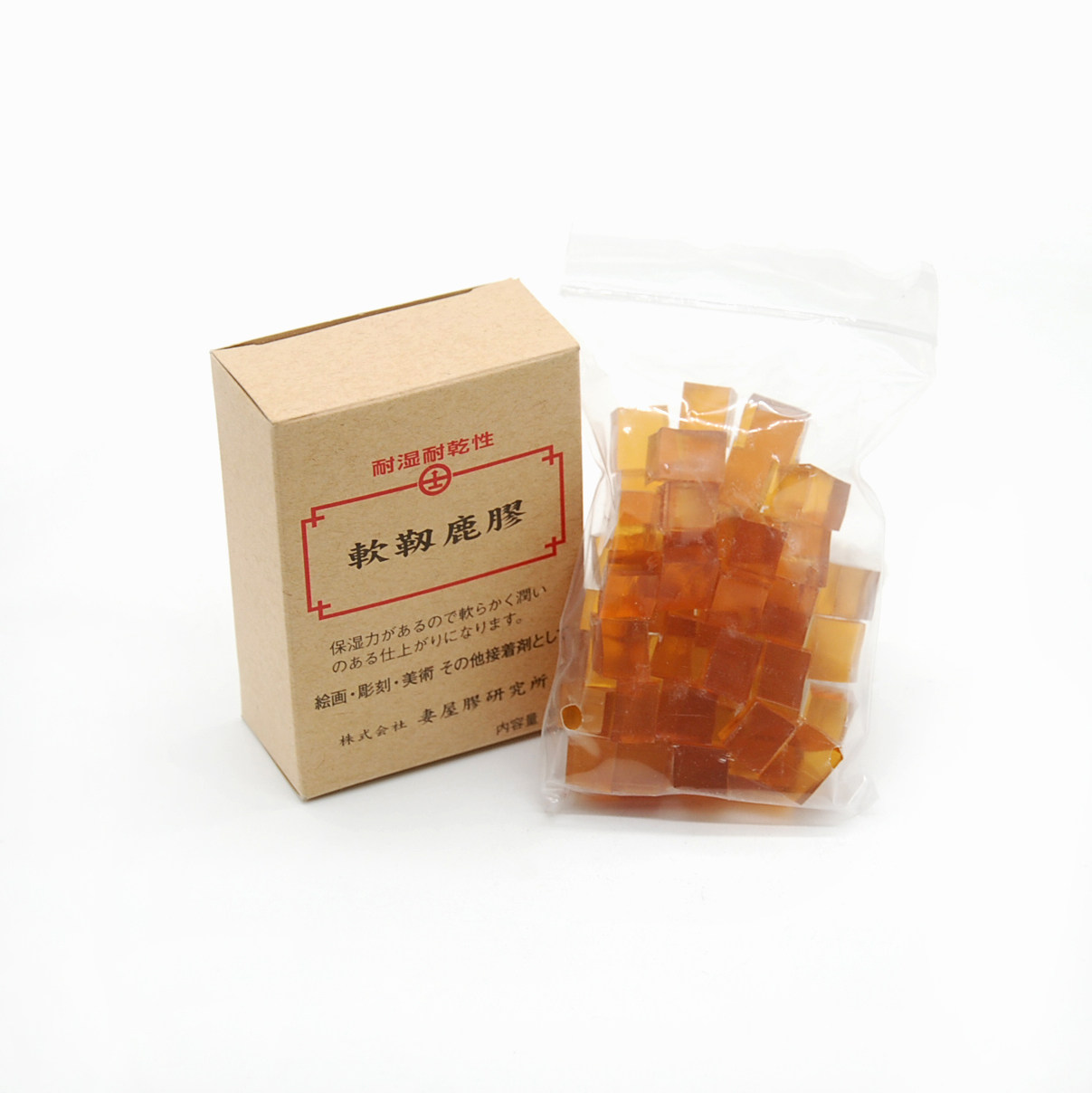 观荣堂鹿胶日本进口妻屋矿物颜料固体胶粒国画重彩岩彩画用胶中川 - 图0