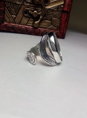 s925纯银复古浅雕凤凰女款戒指托