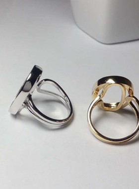 s925银镀白黄金简洁时尚欧款活口