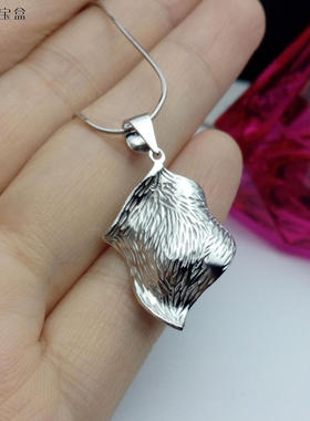 s925纯银镀白金 卷曲叶子造型 珍珠托 单孔珠 吊坠托 空托 6-8